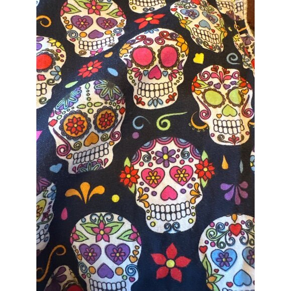 Canvas & Leather Tote Bag By Design By George Sugar Skull Lining - Picture 8 of 8